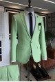 David Light Green Peaked Lapel Mens Business Suits