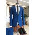 Elegant Royal Blue Peaked Lapel Bespoke Formal Business Men Suits
