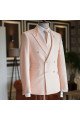 Cool Pink Peaked Lapel Double Breasted Bespoke Prom Suits For Men