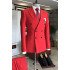 Ivan Red Peaked Lapel Double Breasted Bespoke Best Fitted Prom Men Suits