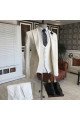 Mark Newest All White Peaked Lapel Best Fitted Business Suits For Men