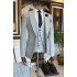 Fashion Classic Light Gray Three-Pieces Double Breasted Business Suits For Men