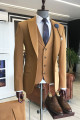 Chic Brown Peaked Lapel Double Breasted Men Suits For Business