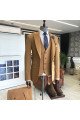 Chic Brown Peaked Lapel Double Breasted Men Suits For Business