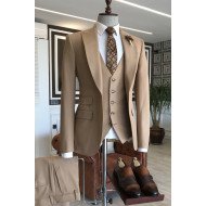 Sampson New Arrival Brown Peaked Lapel Best Fitted Business Suits For Men Sampson New Arrival Brown Peaked Lapel Best Fitted Business Suits For Men