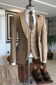 Sampson New Arrival Brown Peaked Lapel Best Fitted Business Suits For Men