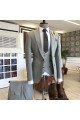 Trendy Light Gray Peaked Lapel Best Men Suits For Business Occasions