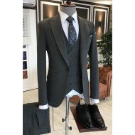 Bespoke All Black Best Fitted Business Suits For Men