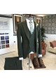 Fashion Dark Green One Button Tailored Business Suits For Men