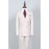 Simple White Peaked Lapel Double Breasted Bespoke Business Suit