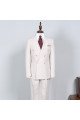 Simple White Peaked Lapel Double Breasted Bespoke Business Suit