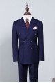 Unique Navy Blue Striped Double Breasted Best Fitted Business Suit