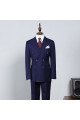 Unique Navy Blue Striped Double Breasted Best Fitted Business Suit