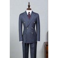Fashion New Striped Peaked Lapel Tailored Business Suit Fashion New Striped Peaked Lapel Tailored Business Suit