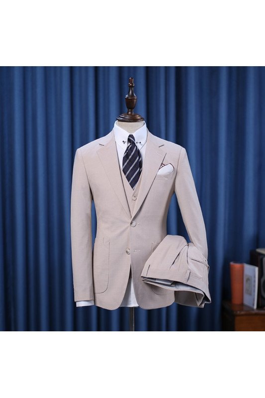 Fashion Three Pieces Notched Lapel Best Fitted Bespoke Business Suit For Men