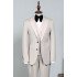 Fashion Off White Peaked Lapel Two Button Business Suit For Men