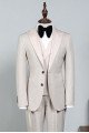 Fashion Off White Peaked Lapel Two Button Business Suit For Men