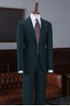 Chic Dark Green Notched Lapel Best Fitted Tailored Business Suit