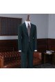 Chic Dark Green Notched Lapel Best Fitted Tailored Business Suit