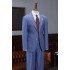 Blue Two Pieces Notched Lapel Best Fitted Tailored Business Suit