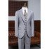 Gray Small Plaid Three Pieces Notched Lapel Best Fitted Business Suit