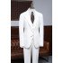 Simple White Three Pieces Notched Lapel Best Fitted Business Suit