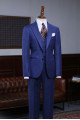 Latest Blue Three Pieces Notched Lapel Business Suit For Men Latest Blue Three Pieces Notched Lapel Business Suit For Men