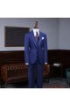 Latest Blue Three Pieces Notched Lapel Business Suit For Men