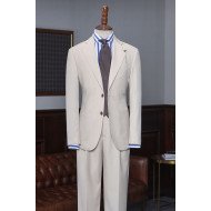 New Arrival Light Khaki Two Pieces Notched Lapel Suit For Business New Arrival Light Khaki Two Pieces Notched Lapel Suit For Business