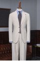 New Arrival Light Khaki Two Pieces Notched Lapel Suit For Business