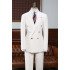 Modern White Peaked Lapel Double Breasted Business Suit For Men