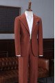 Fashion Red Notched Lapel Two Button Best Fitted Business Suit
