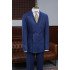 Trendy Blue Peaked Lapel Double Breasted Tailored Formal Men Suits