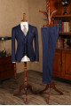 Gorgeous Blue Striped Three Pieces Best Fitted Formal Menswear