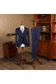 Gorgeous Blue Striped Three Pieces Best Fitted Formal Menswear