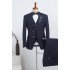 Hot Navy Blue Three Pieces Best Fitted Bespoke Suit For Business