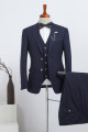 Hot Navy Blue Three Pieces Best Fitted Bespoke Suit For Business