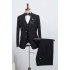 Newest Classic Black Striped Three Pieces Tailored Business Suit For Men
