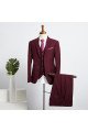 Gorgeous Burgundy Three Pieces Best Fitted Tailored Suit For Business