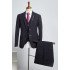 Formal Black Plaid Best Fitted Business Suit For Men