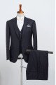 Modern Navy Blue Striped Three Pieces Best Fitted Bespoke Business Suit