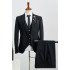 Classic All Black Three Pieces Notched Lapel Business Suit For Men