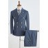 Trendy Navy Blue Striped Double Breasted Best Fitted Tailored Business Suit