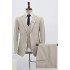 Formal Light Khaki Three Pieces Best Fitted Business Suit For Men