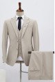 Formal Light Khaki Three Pieces Best Fitted Business Suit For Men