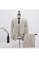 Formal Light Khaki Three Pieces Best Fitted Business Suit For Men