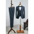 Modern Navy Blue Three Pieces Best Fitted Bespoke Business Suit