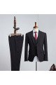 Classic All Black Three Pieces Notched Lapel Best Fitted Business Suit For Men