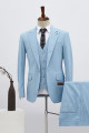 Hot Sky Blue Three Pieces Single Breasted Best Fitted Business Suit