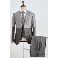 New Arrival Gray Three Pieces Notched Lapel Best Fitted Business Suit New Arrival Gray Three Pieces Notched Lapel Best Fitted Business Suit